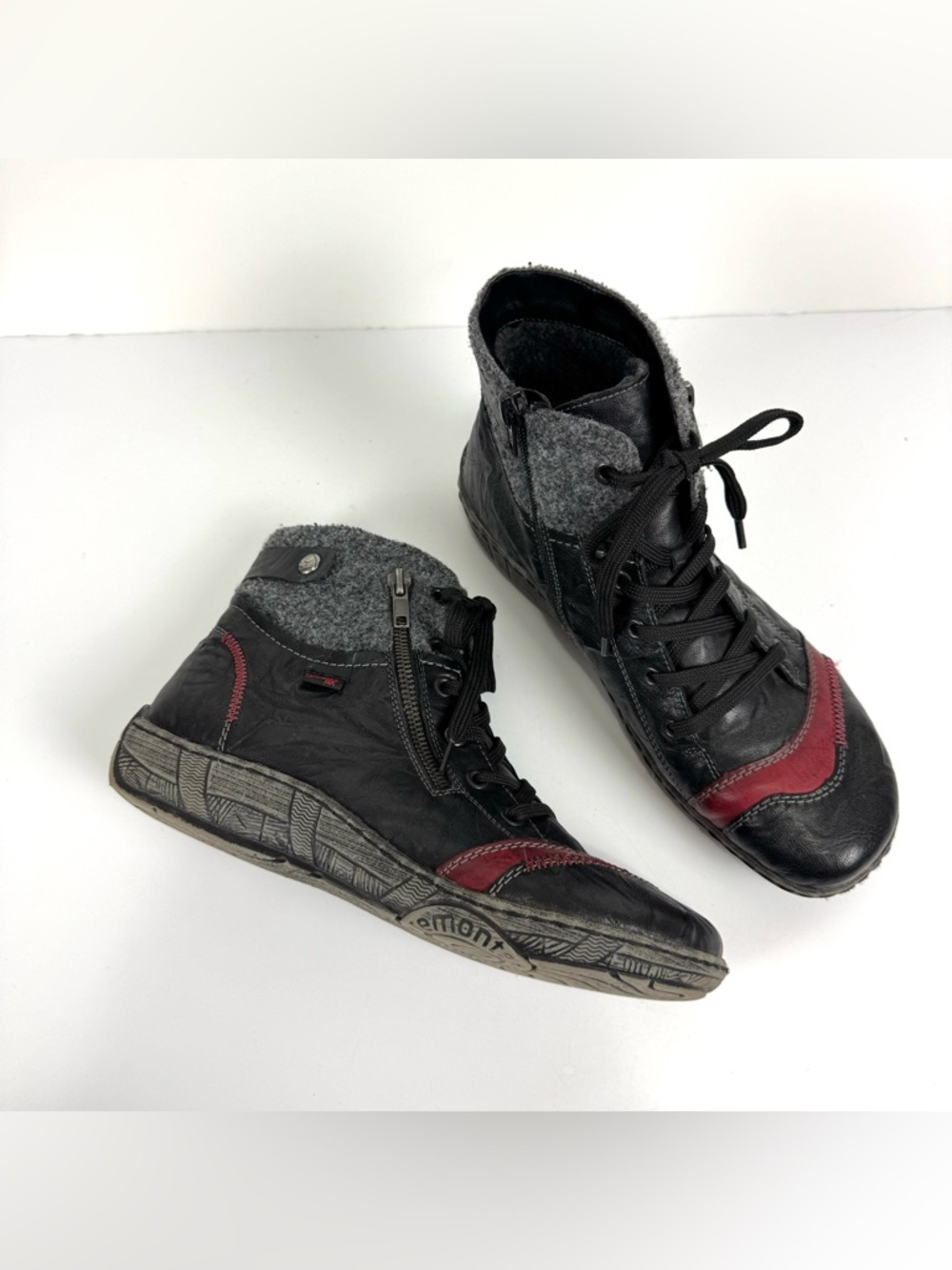 Remonte Tex Women’s Ankle Boots Leather Side Zip Size 42 US 8.5 Lace Up casual